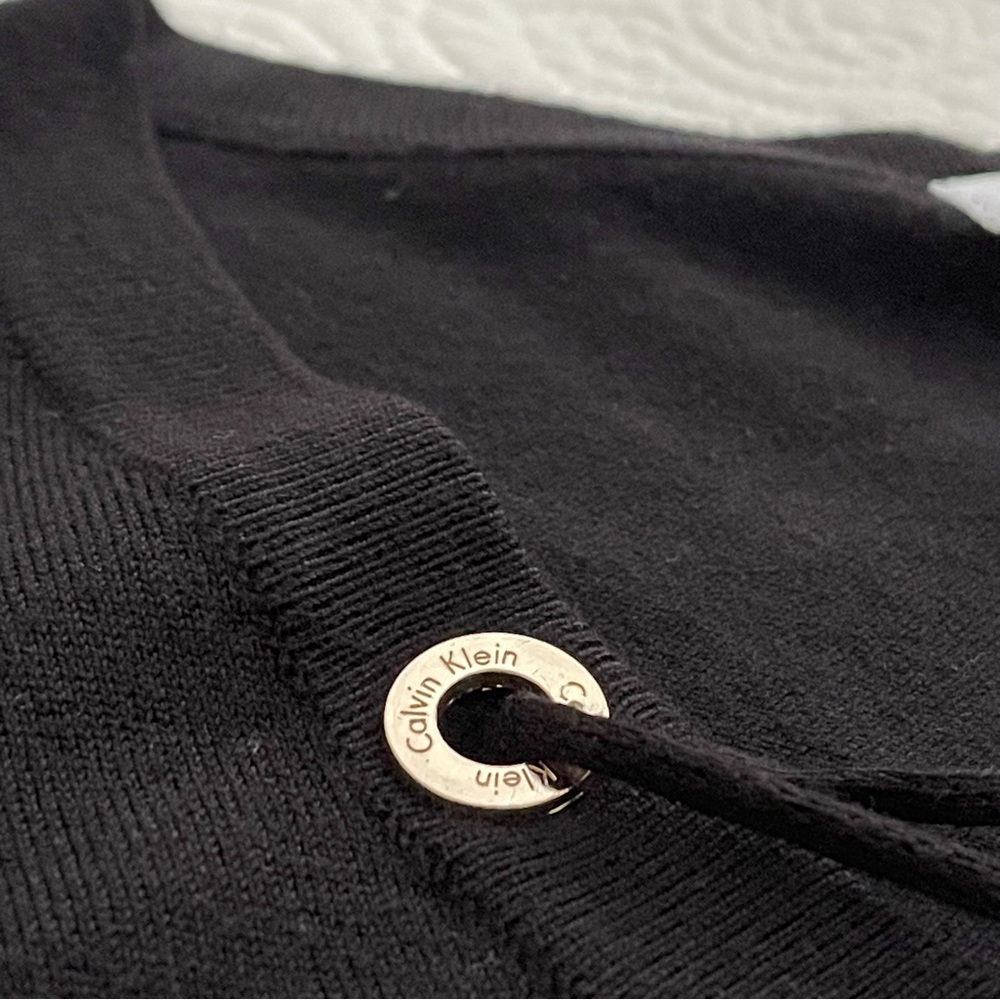 CALVIN KLEIN Sweater Top V-Neck 3/4 Length Sleeve Size Large - Picture 8 of 15